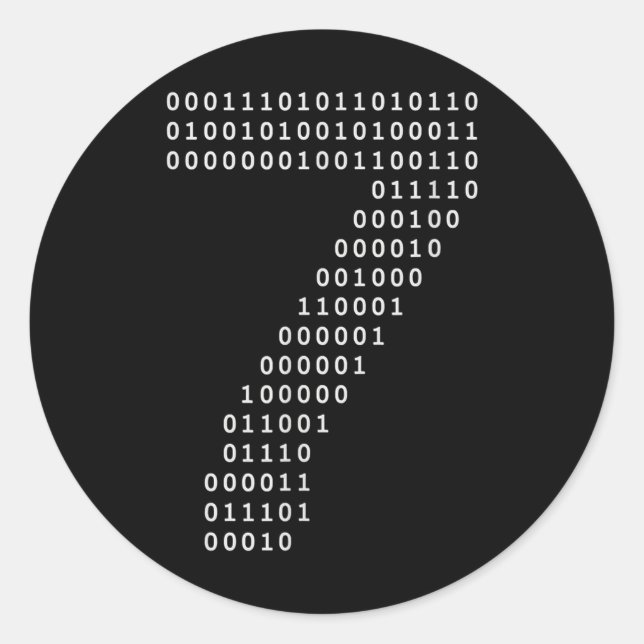 Funny 67 Meme Binary Code Tech Geek Digital Six Se Classic Round Sticker (Front)