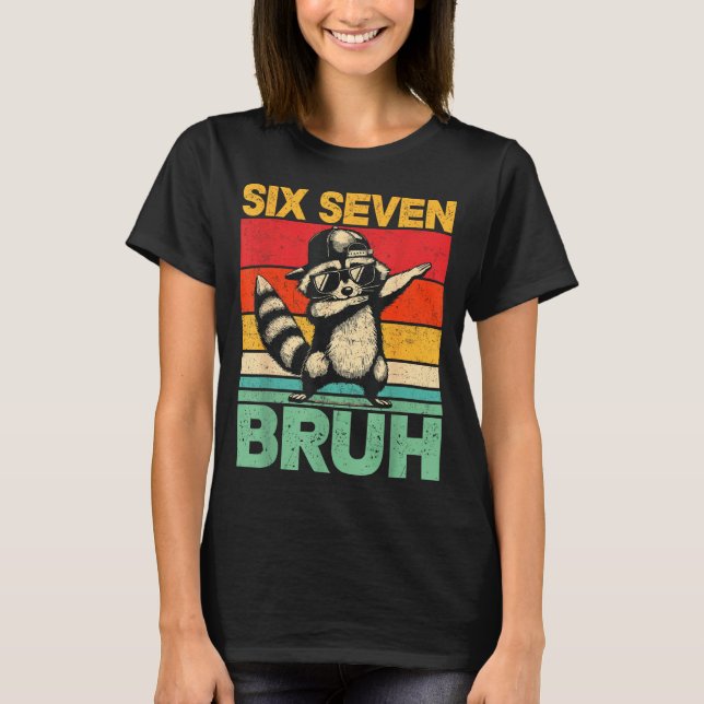 Funny 67 Meme Boys Kids 6 7 Dabbing Six Seven Bruh T-Shirt (Front)