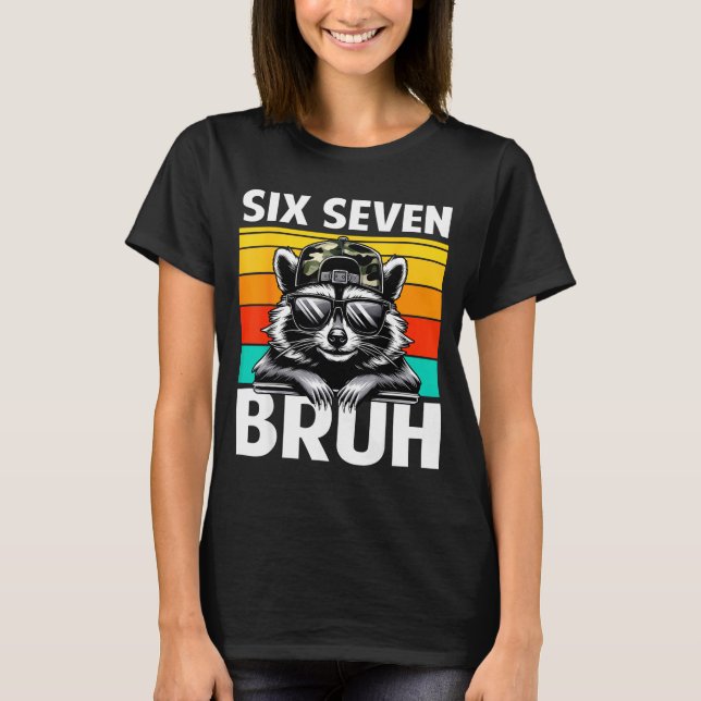 Funny 67 Meme Boys Kids Camo Hat Six Seven Bruh Ra T-Shirt (Front)