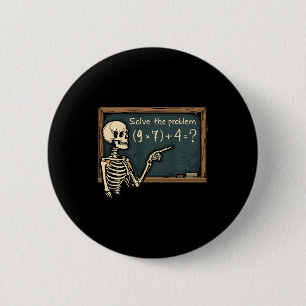 Funny 67 Meme Brainrot Joke Halloween Skeleton Mat 6 Cm Round Badge