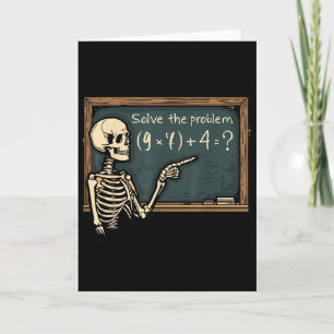 Funny 67 Meme Brainrot Joke Halloween Skeleton Mat Card