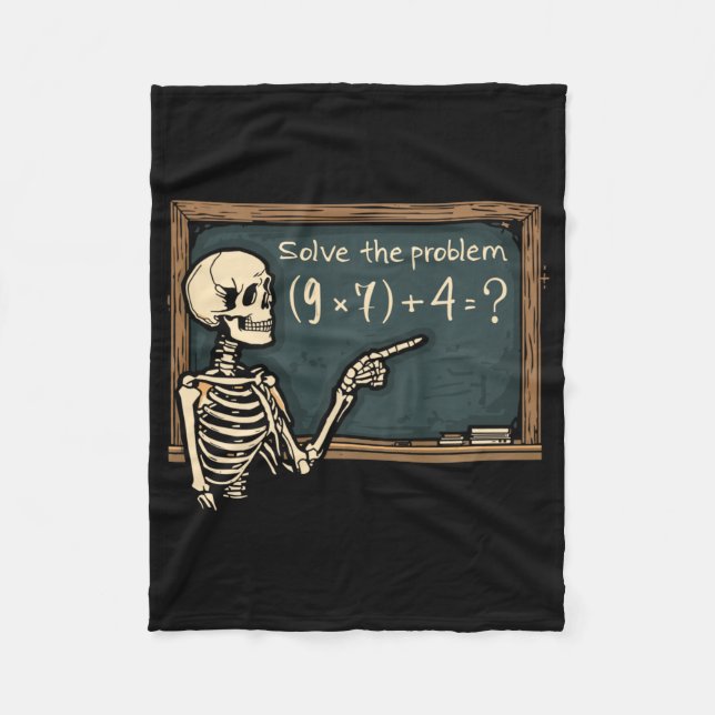 Funny 67 Meme Brainrot Joke Halloween Skeleton Mat Fleece Blanket (Front)
