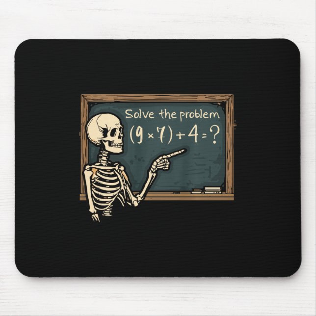 Funny 67 Meme Brainrot Joke Halloween Skeleton Mat Mouse Mat (Front)
