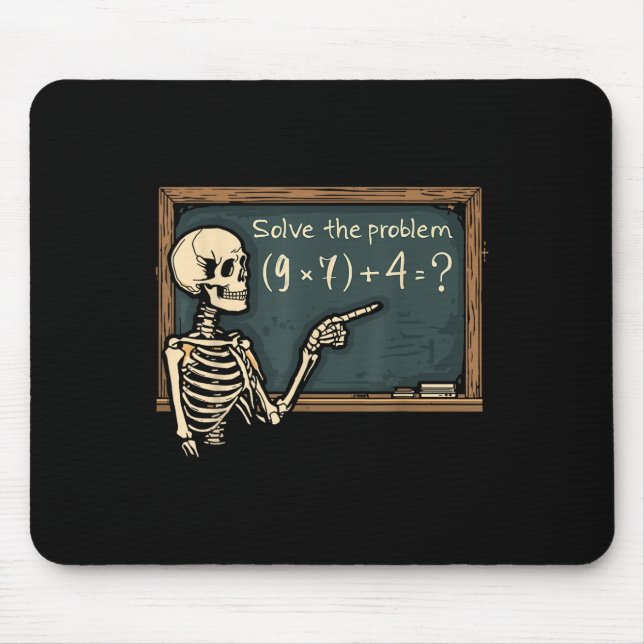 Funny 67 Meme Brainrot Joke Halloween Skeleton Mat Mouse Mat (Front)
