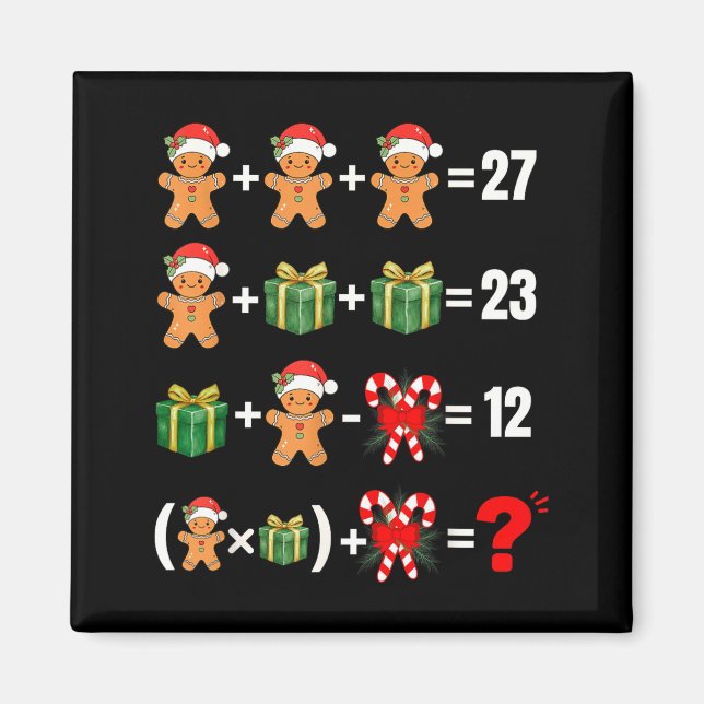 Funny 67 Meme Candy Merry Santa Math Teacher Chris Magnet (Front)