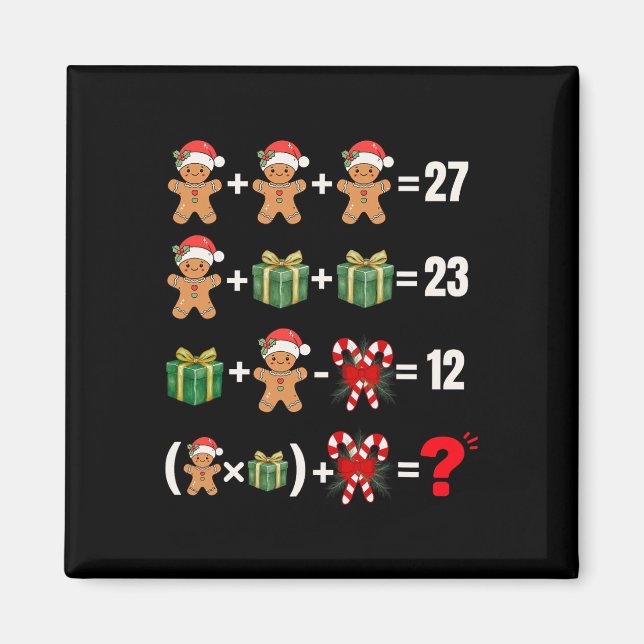 Funny 67 Meme Candy Merry Santa Math Teacher Chris Magnet (Front)