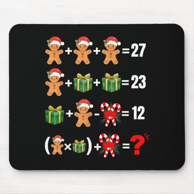 Funny 67 Meme Candy Merry Santa Math Teacher Chris Mouse Mat (Front)