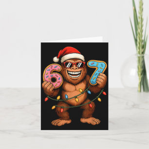 Funny 67 Meme Christmas Bigfoot For Kids Teens  Card