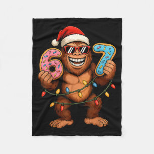 Funny 67 Meme Christmas Bigfoot For Kids Teens  Fleece Blanket