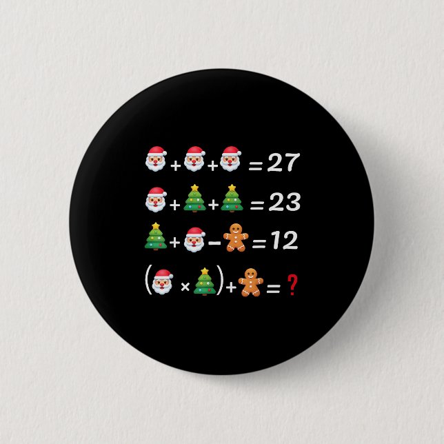 Funny 67 Meme Christmas Math Teacher Santa Six Sev 6 Cm Round Badge (Front)