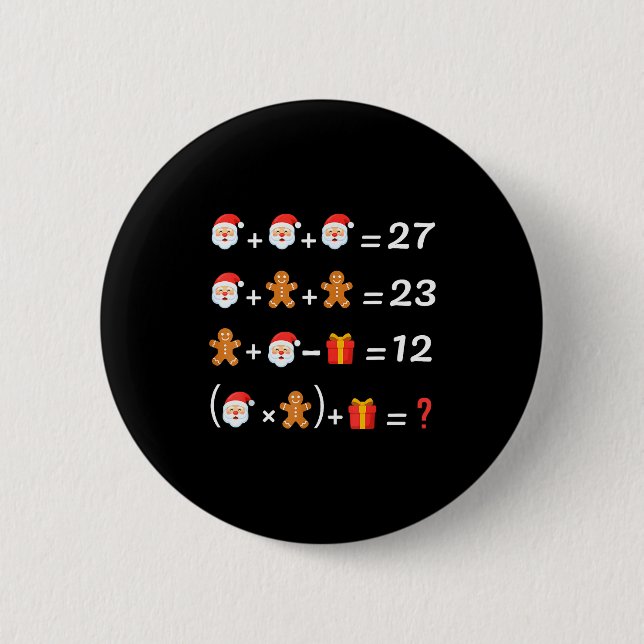 Funny 67 Meme Christmas Math Teacher Santa Six Sev 6 Cm Round Badge (Front)