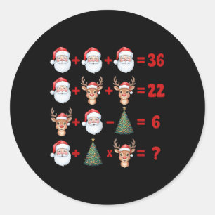 Funny 67 Meme Christmas Math Teacher Santa Six Sev Classic Round Sticker
