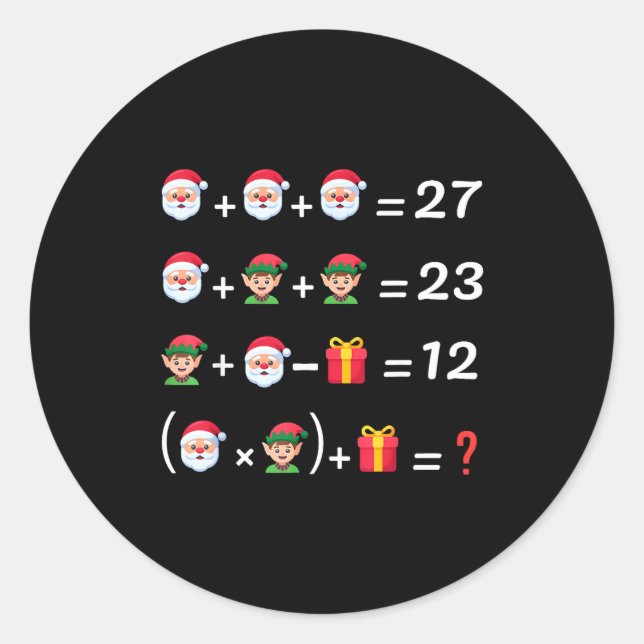 Funny 67 Meme Christmas Math Teacher Santa Six Sev Classic Round Sticker (Front)