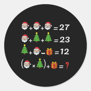 Funny 67 Meme Christmas Math Teacher Santa Six Sev Classic Round Sticker