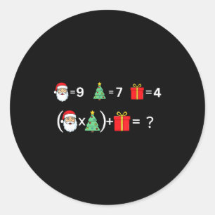 Funny 67 Meme Christmas Math Teacher Santa Six Sev Classic Round Sticker