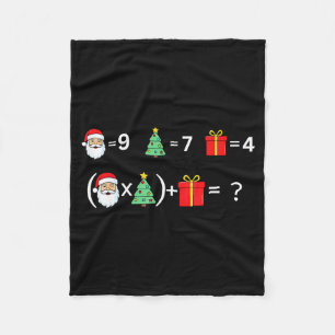 Funny 67 Meme Christmas Math Teacher Santa Six Sev Fleece Blanket
