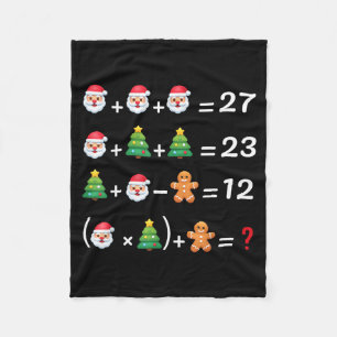Funny 67 Meme Christmas Math Teacher Santa Six Sev Fleece Blanket