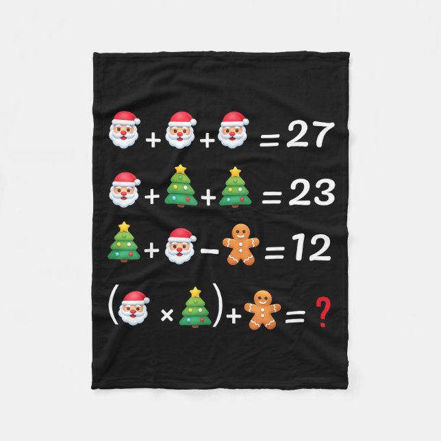 Funny 67 Meme Christmas Math Teacher Santa Six Sev Fleece Blanket (Front)