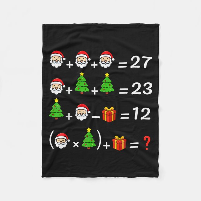 Funny 67 Meme Christmas Math Teacher Santa Six Sev Fleece Blanket (Front)