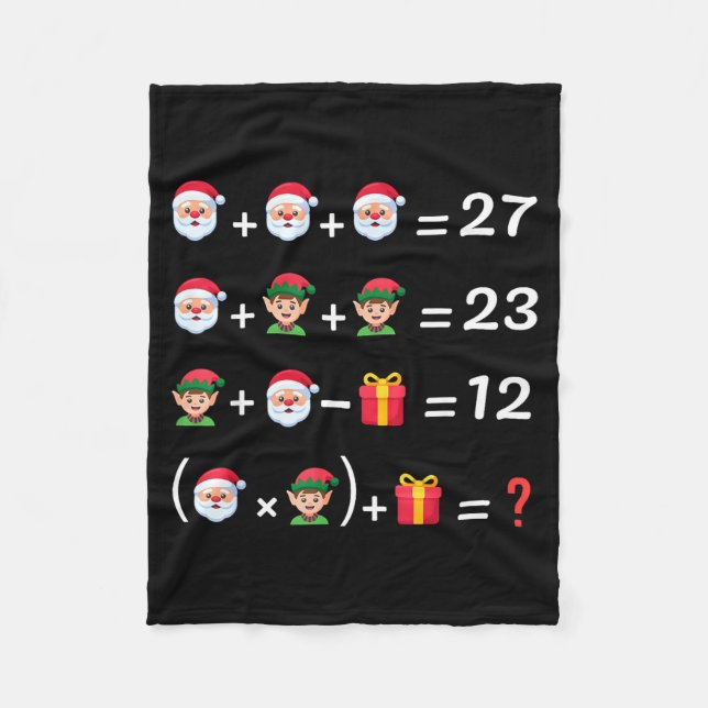 Funny 67 Meme Christmas Math Teacher Santa Six Sev Fleece Blanket (Front)