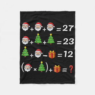 Funny 67 Meme Christmas Math Teacher Santa Six Sev Fleece Blanket