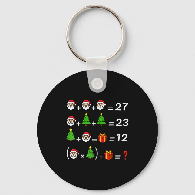 Funny 67 Meme Christmas Math Teacher Santa Six Sev Key Ring (Front)