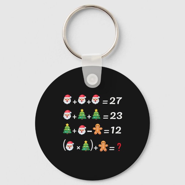 Funny 67 Meme Christmas Math Teacher Santa Six Sev Key Ring (Front)