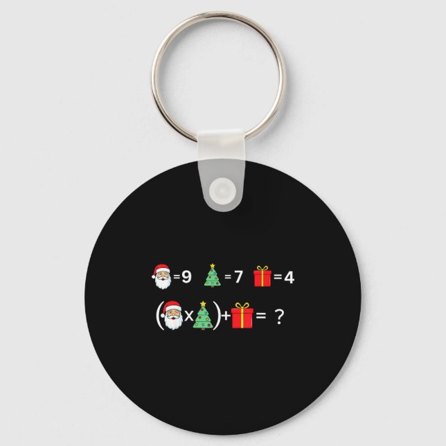 Funny 67 Meme Christmas Math Teacher Santa Six Sev Key Ring (Front)