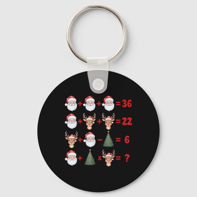 Funny 67 Meme Christmas Math Teacher Santa Six Sev Key Ring (Front)