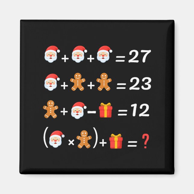 Funny 67 Meme Christmas Math Teacher Santa Six Sev Magnet (Front)