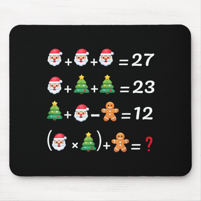Funny 67 Meme Christmas Math Teacher Santa Six Sev Mouse Mat (Front)