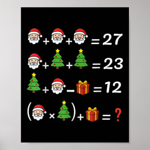 Funny 67 Meme Christmas Math Teacher Santa Six Sev Poster
