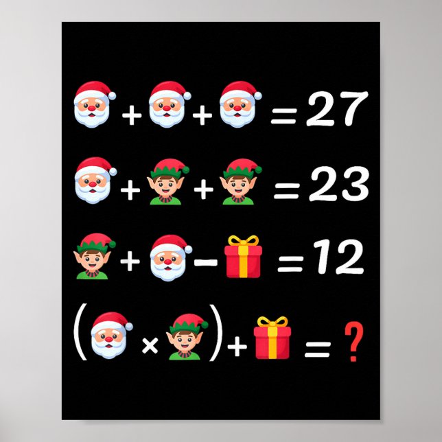 Funny 67 Meme Christmas Math Teacher Santa Six Sev Poster (Front)