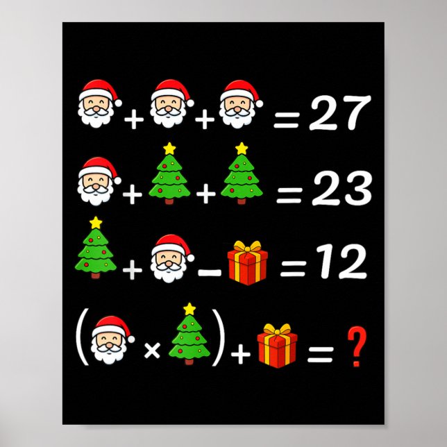 Funny 67 Meme Christmas Math Teacher Santa Six Sev Poster (Front)