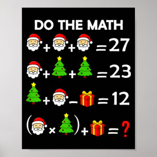 Funny 67 Meme Christmas Math Teacher Santa Six Sev Poster