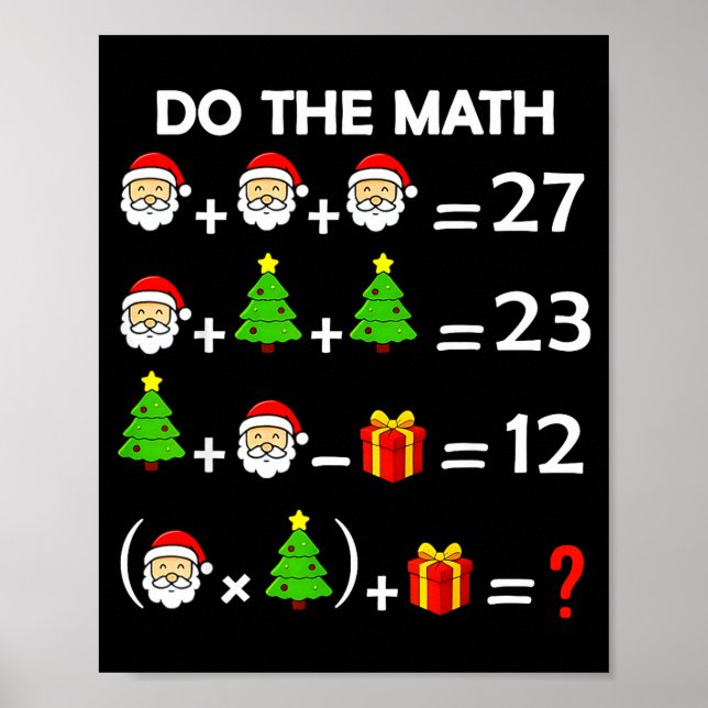 Funny 67 Meme Christmas Math Teacher Santa Six Sev Poster (Front)
