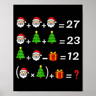 Funny 67 Meme Christmas Math Teacher Santa Six Sev Poster