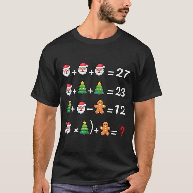 Funny 67 Meme Christmas Math Teacher Santa Six Sev T-Shirt (Front)