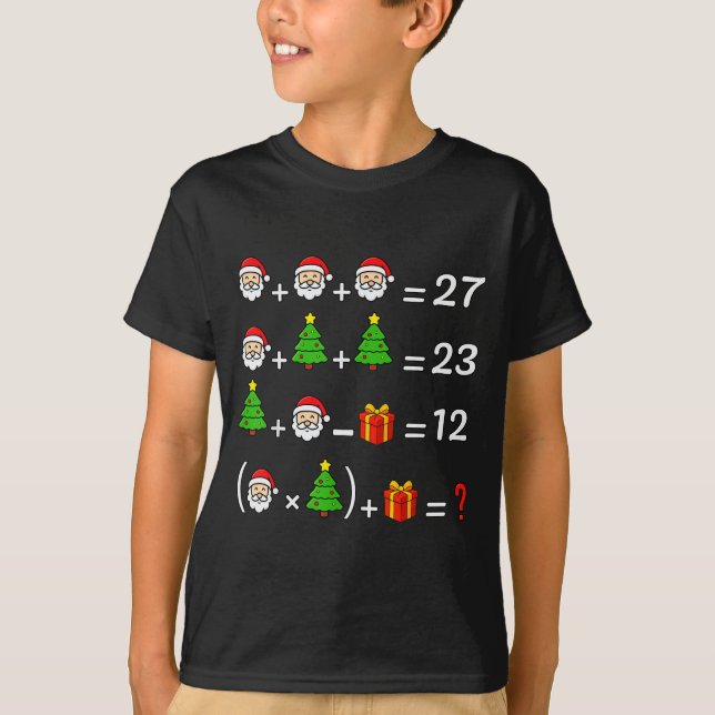 Funny 67 Meme Christmas Math Teacher Santa Six Sev T-Shirt (Front)