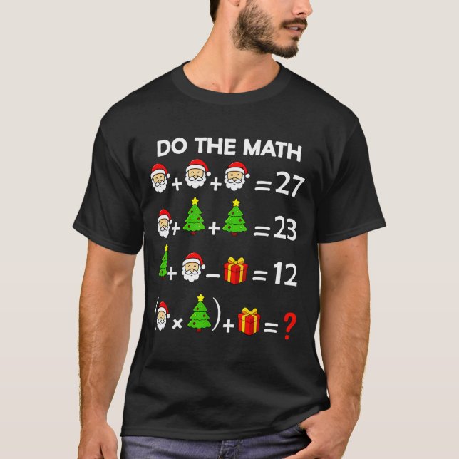 Funny 67 Meme Christmas Math Teacher Santa Six Sev T-Shirt (Front)