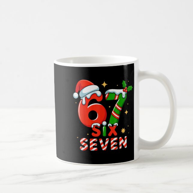 Funny 67 Meme Christmas Six Seven Santa Holiday  Coffee Mug (Right)