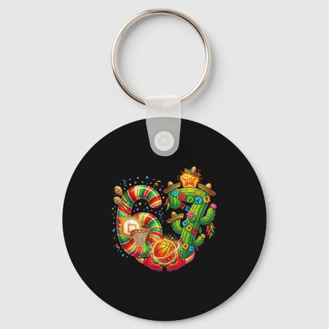 Funny 67 Meme Cinco De Mayo Basketball 6 7 Fiesta  Key Ring (Front)