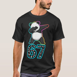 Funny 67 Meme Dabbing Panda Rainbow Gen Z Six T-Shirt