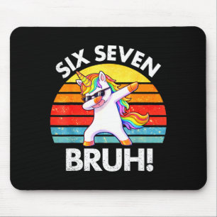 Funny 67 Meme Dabbing Unicorn Six Seven 6 7 Kids Mouse Mat