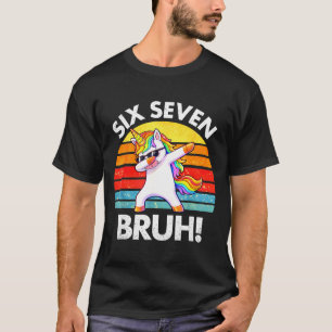 Funny 67 Meme Dabbing Unicorn Six Seven 6 7 Kids T-Shirt