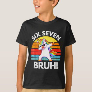 Funny 67 Meme Dabbing Unicorn Six Seven 6 7 Kids T-Shirt