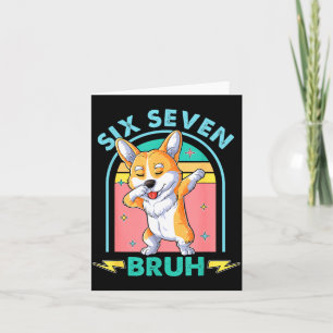 Funny 67 Meme Dog Six Seven Bruh Kids Boys Tee  Card