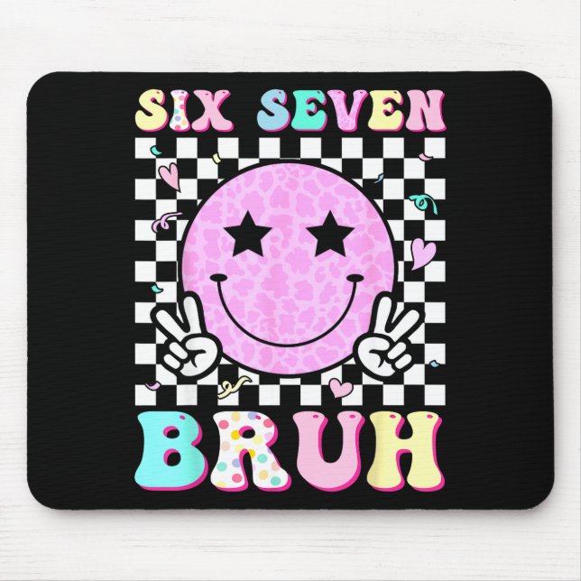 Funny 67 Meme Happy Face 6-7 Boys Kids Teens Six S Mouse Mat (Front)