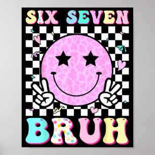 Funny 67 Meme Happy Face 6-7 Boys Kids Teens Six S Poster