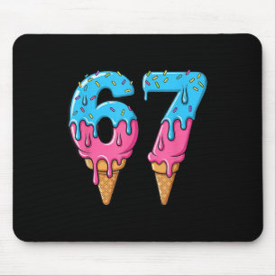 Funny 67 Meme Ice Cream Drip Six Seven Gen Z Mouse Mat